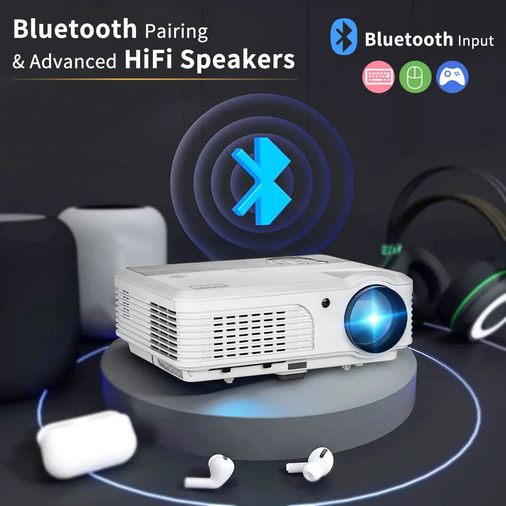 4K 10000 Lumens Android Beamer Projector Outdoors Full HD 1080P 8K Video Dolby Audio Home Theater WiFi Portable Proyector