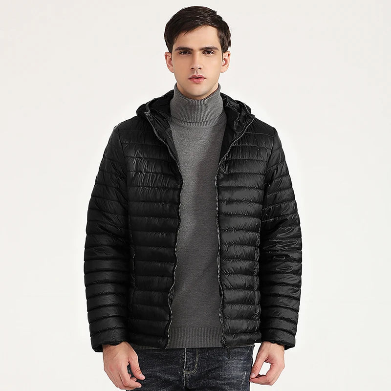 Lightweight Puffer Down Jackets for Men, Warm Parka, Windproof Coat, Casual Outerwear, Autumn and Winter Fashion Jacket