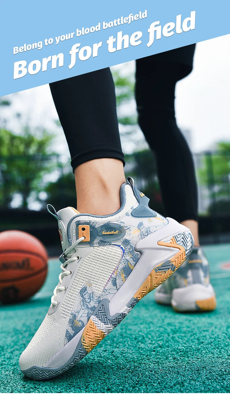 Men's basketball shoes walking and running shoes breathable and comfortable men's sports shoes trendy and fashionable basketball