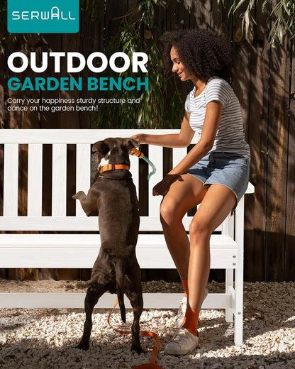 Outdoor Benches Weatherproof, 2-Person with 660 lbs Weight Capacity, Patio
