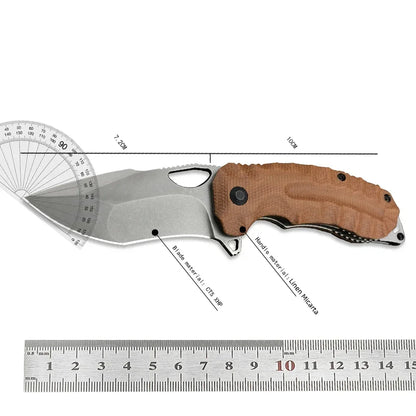 Pocket Knife  Linen Micarta Handle Outdoor Tactical Camping Hunting Survival Multi-tool Knife