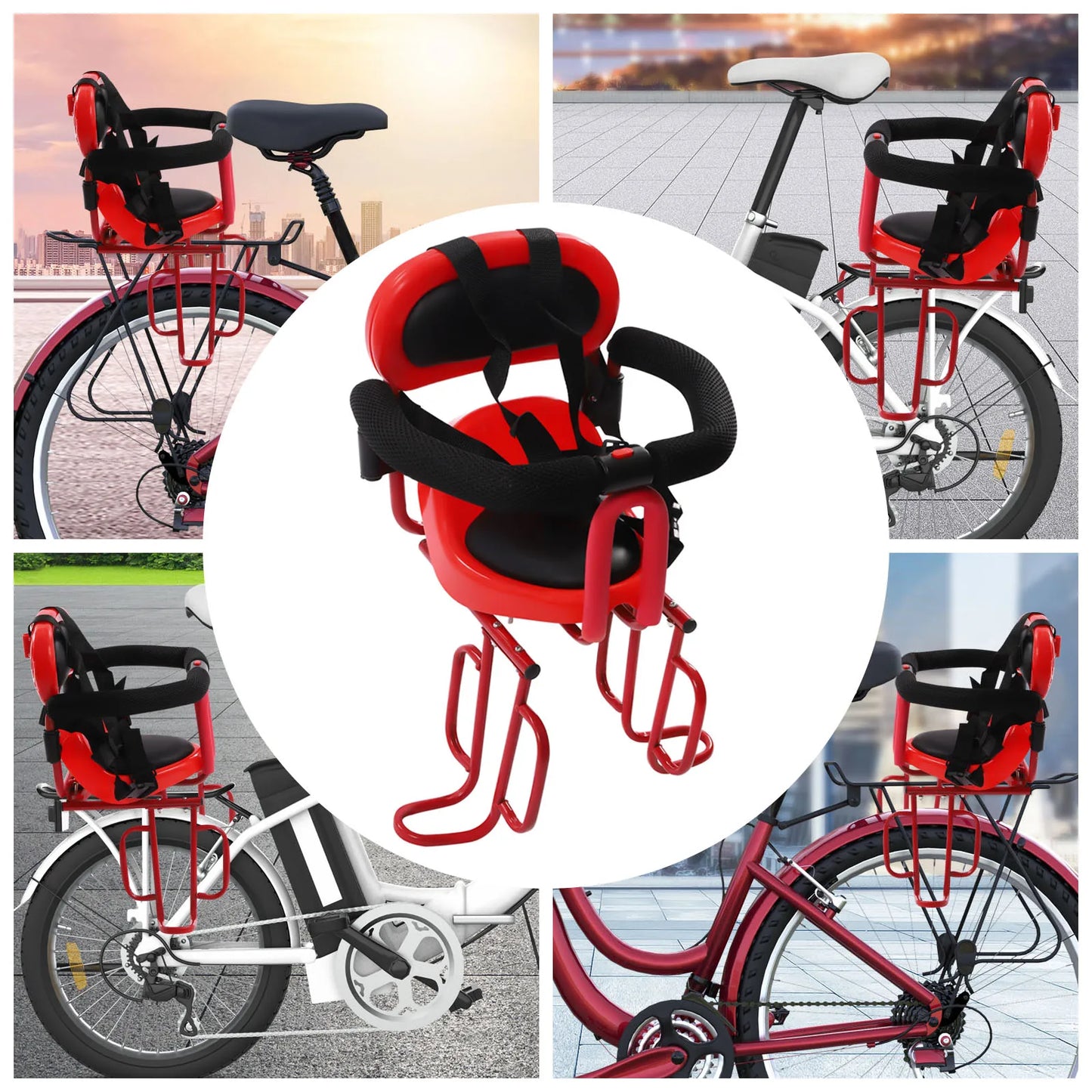 Child Bike Seat Rear Back Safety For Kids Rest Cushion Carrier Rack