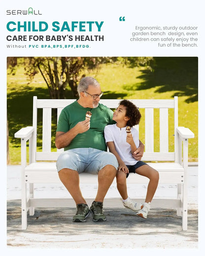 Outdoor Benches Weatherproof, 2-Person with 660 lbs Weight Capacity, Patio