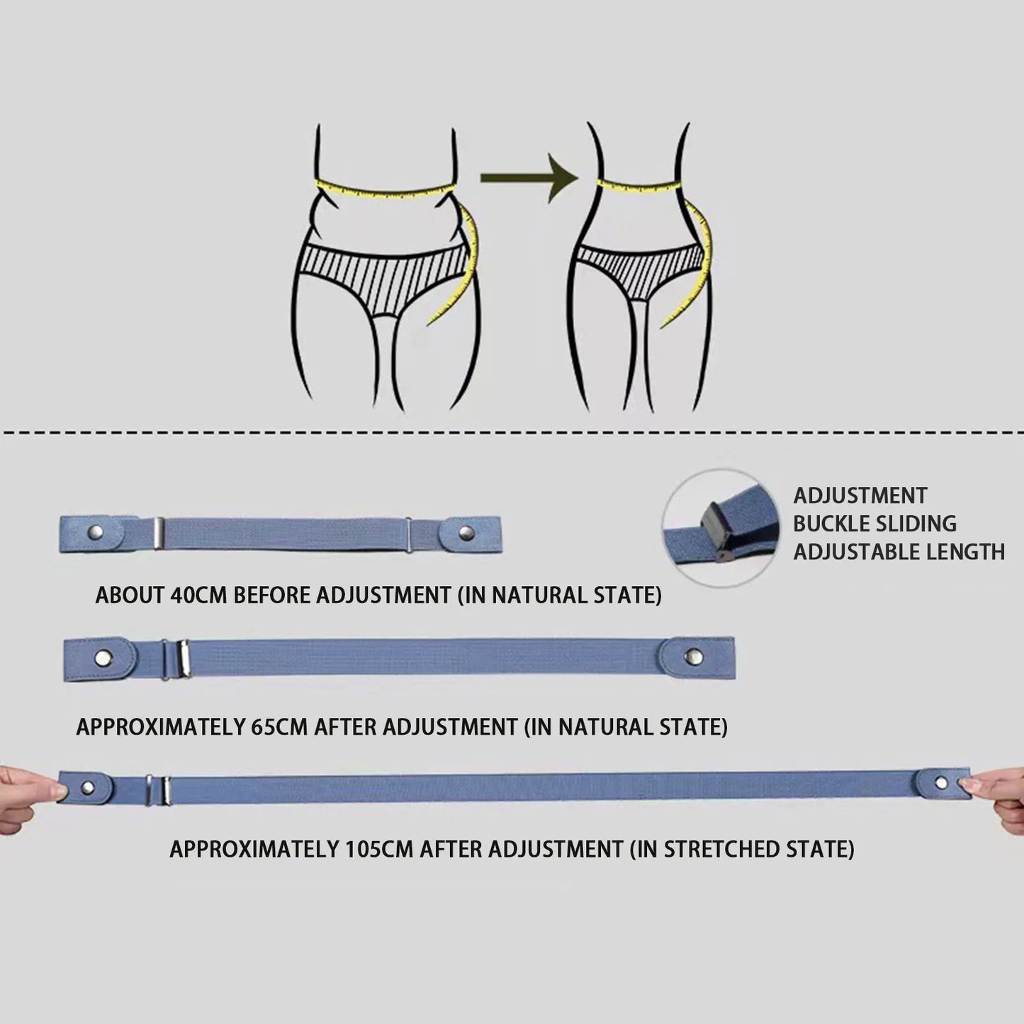 Elastic Belt Without Buckle Canvas Women Belt Stretch