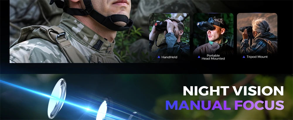 Digital Night Vision Binoculars 1080P Full HD Infrared Hunting Camera 300M 5X Optical For Total Darkness Surveillance