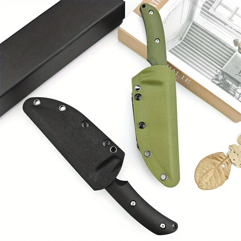 High Hardness Large Straight Knife  Steel Blade Handle Outdoor Camping  Hunting Knife Wilderness Tool