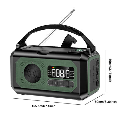 12000mAh Solar Hand Crank AM/FM/NOAA Weather Radio with 2 Solar Panels