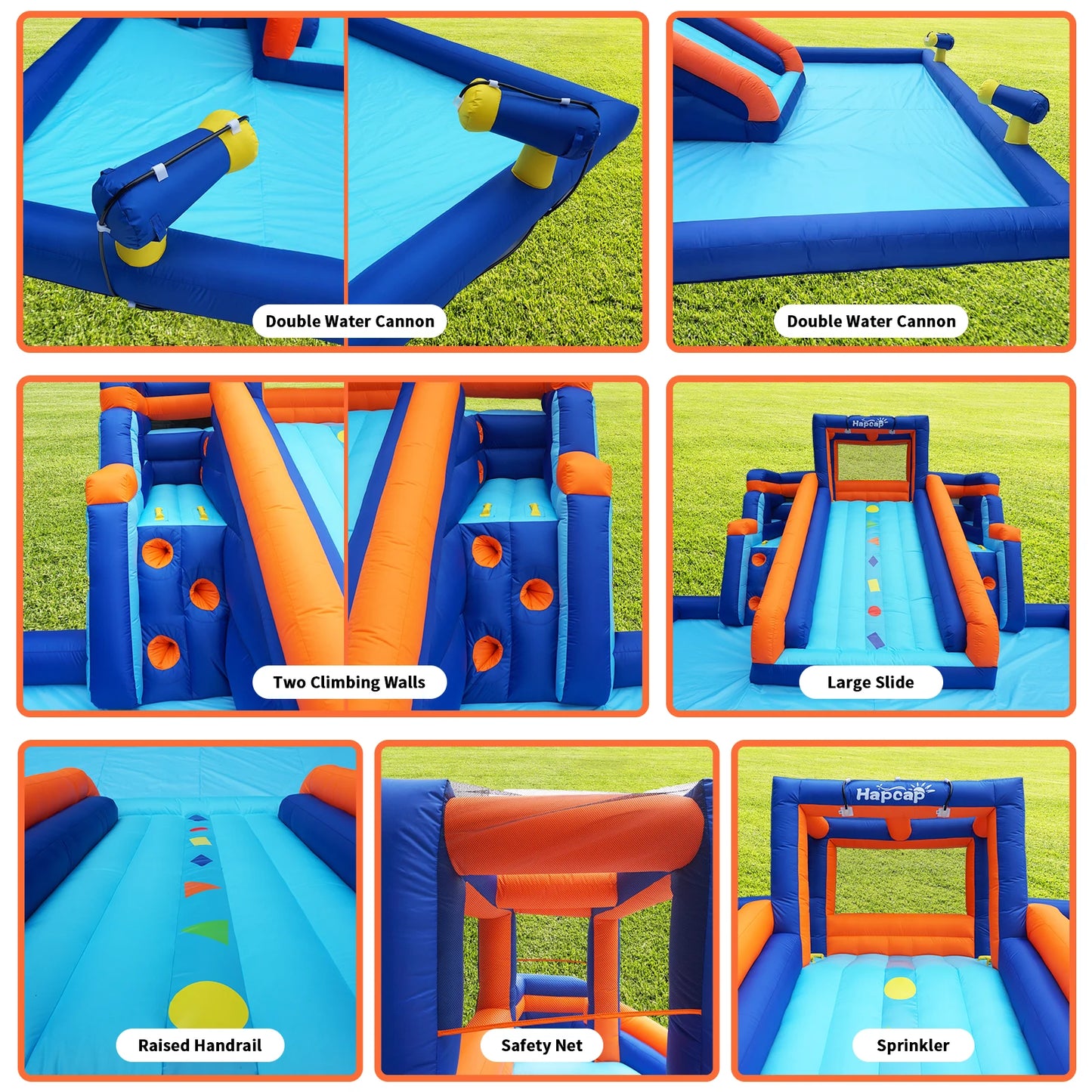 Inflatable Water Slide Pool Bounce House for Kids,Large Slide and Splash Pool, Backyard Summer Outdoors