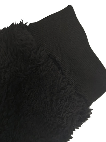 Men’s Sweatshirt Long Sleeve Crew Neck Furry Casual Pullover Hoodie Warm Streetwear