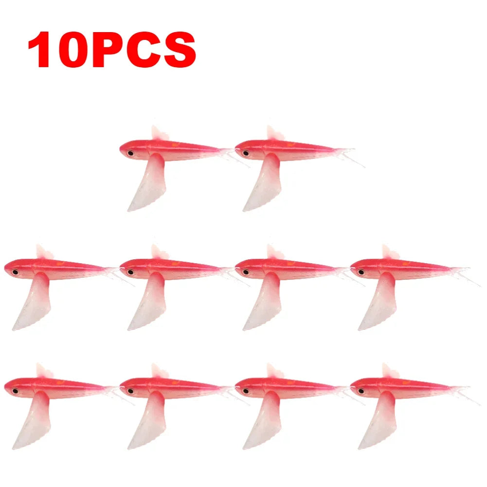 1-10PCS Fishing Lure Bait Soft Bait Tuna Lures Pink Trolling Bird Shaped Teaser For Fishing Tackle