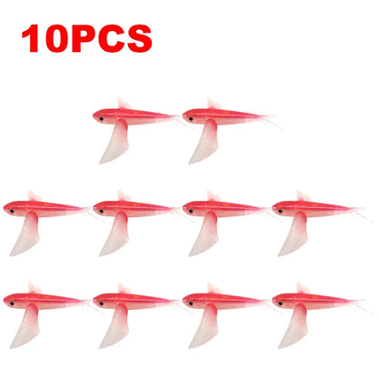 1-10PCS Fishing Lure Bait Soft Bait Tuna Lures Pink Trolling Bird Shaped Teaser For Fishing Tackle