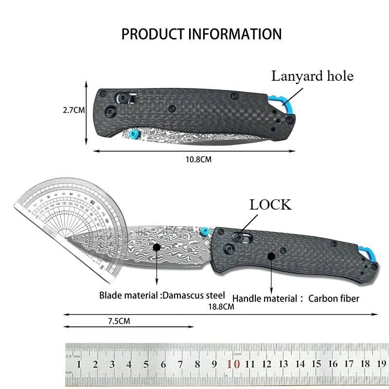 Pocket Folding Knife Carbon Fiber Handle Hunting Knife