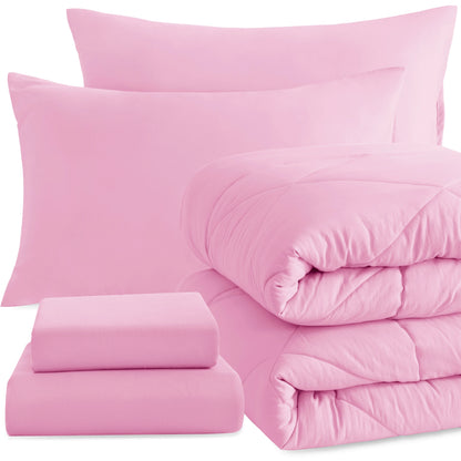 5 Piece Bedding Comforter Set. Breathable Bed in a Bag, Includes Comforter, Fitted Sheet, Top Sheet and Pillowcases