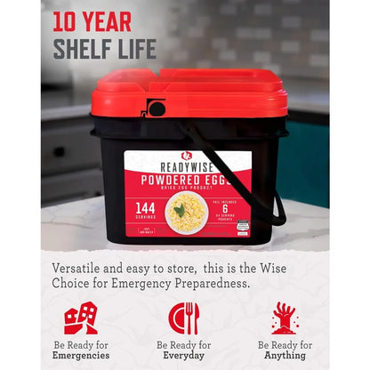 Best Powdered Eggs Bucket, 144 Servings, Freeze Dried