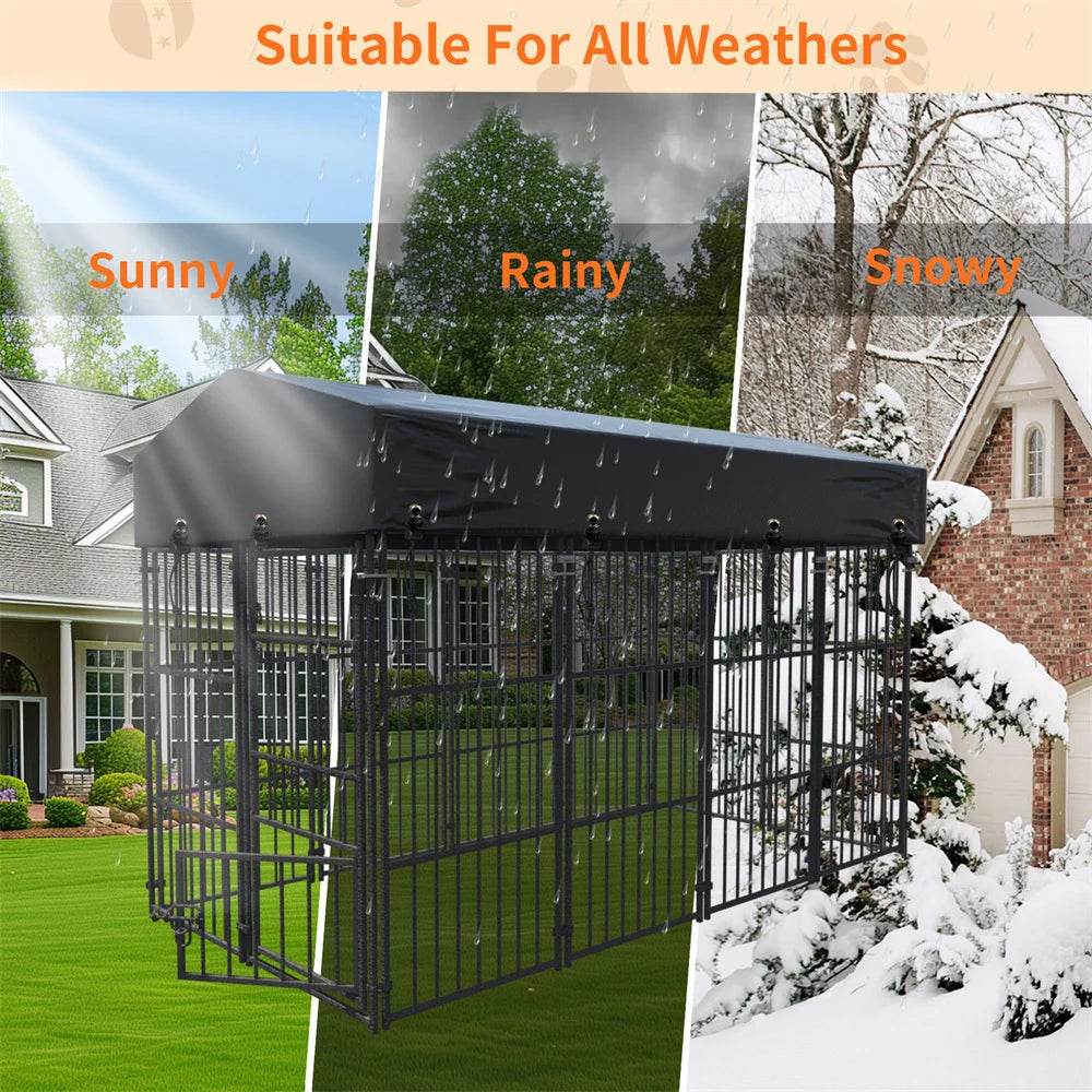 Heavy Duty Large Dog Kennel  Welded Metal Playpen  with Roof