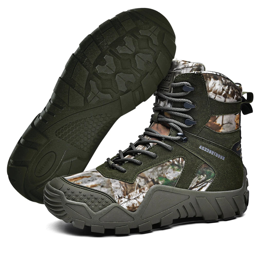 Men's waterproof hiking boots, lightweight outdoor work boots, stylish and durable