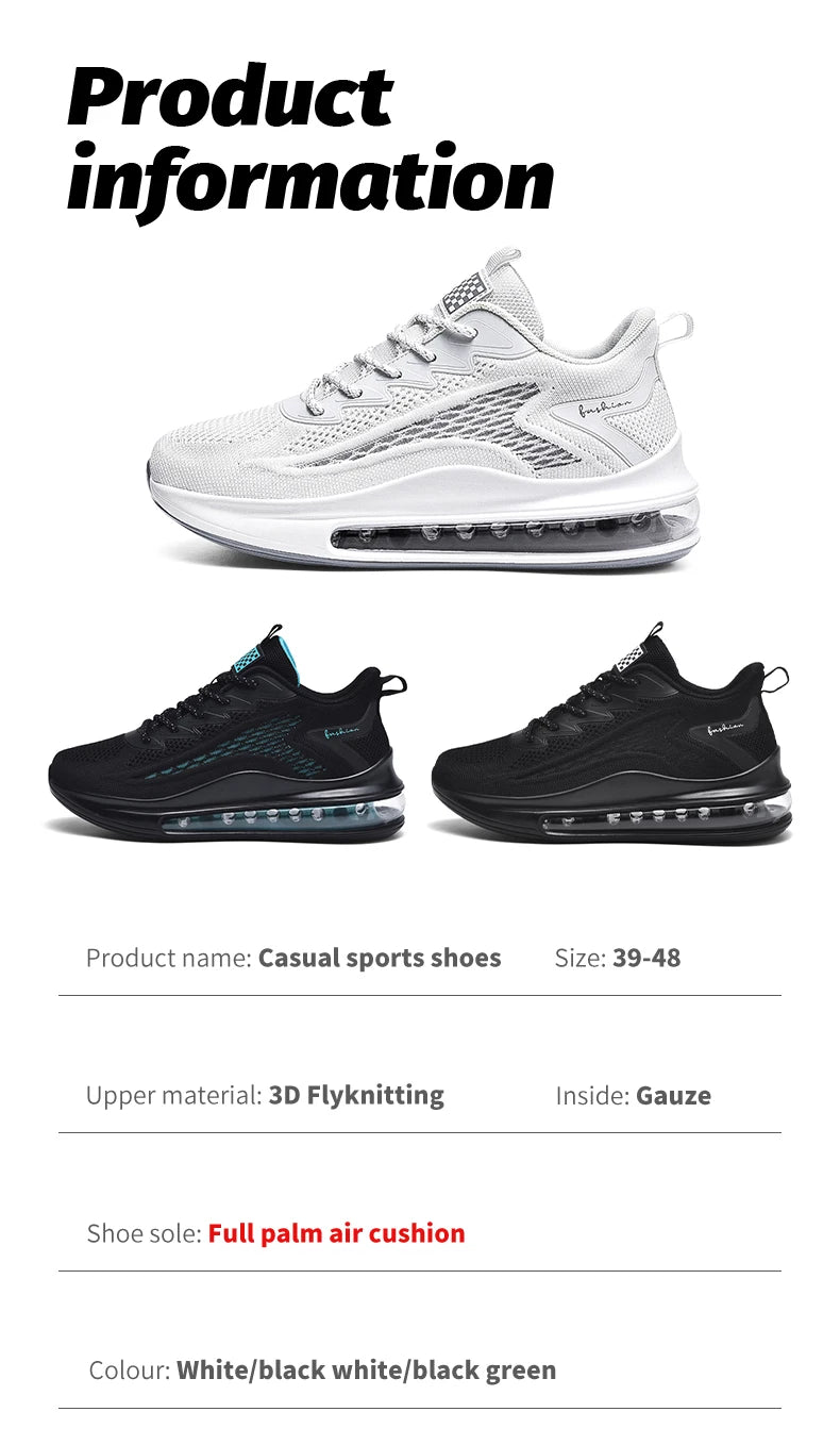 Men's air running shoes, tennis walking shoes, breathable and non slip running shoes