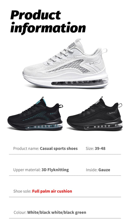 Men's air running shoes, tennis walking shoes, breathable and non slip running shoes