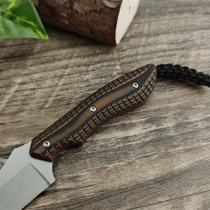 Small Straight 2.44 "double Color G10 Handle for Outdoor Camping Survival, Fishing, Rock Climbing, Tactical Hunting Knife