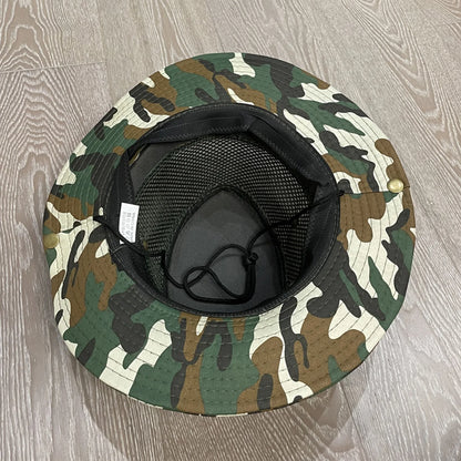 Outdoor Trendy Fisherman Hat Drawstring Design Breathable Summer Hats for Fishing Camping Traveling