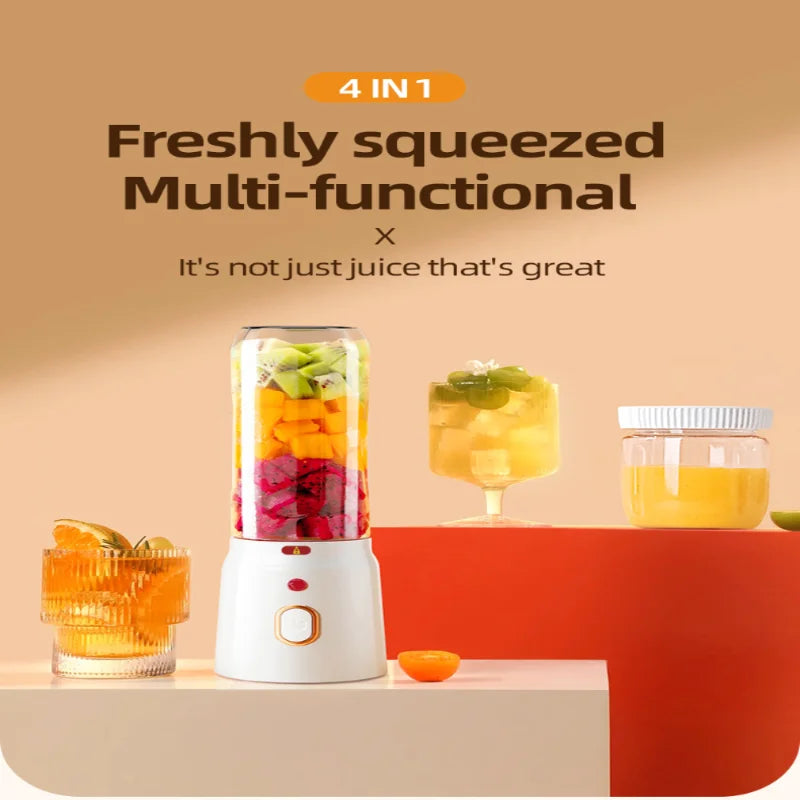 Portable USB Rechargeable Juicer with Dual Cups - Compact, Lightweight Design for Fresh Juice Anywhere - Perfect for Travel, Gym