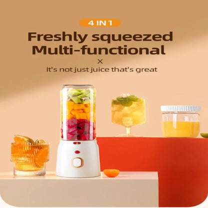 Portable USB Rechargeable Juicer with Dual Cups - Compact, Lightweight Design for Fresh Juice Anywhere - Perfect for Travel, Gym