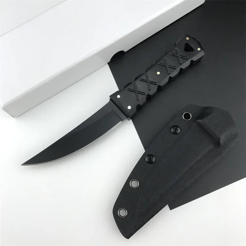 Straight Knife plating titanium craft blade Outdoor tactical hunting Camping Hiking