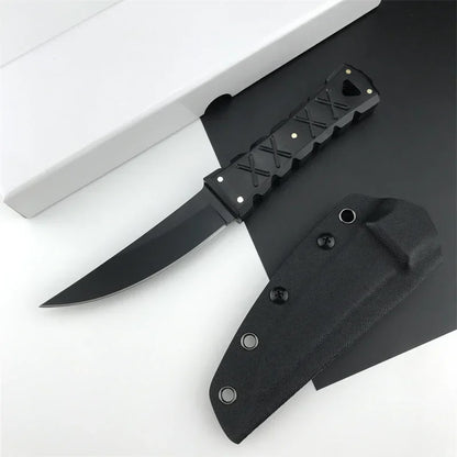 Straight Knife plating titanium craft blade Outdoor tactical hunting Camping Hiking