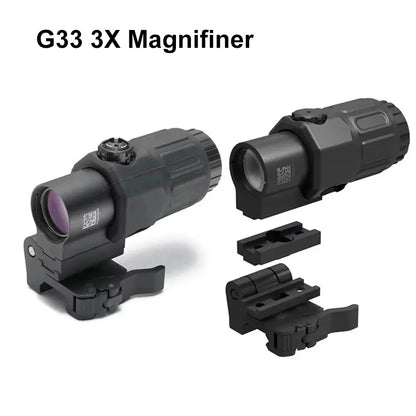 Sight Fixed 3X 5X Magnifier Scope With Switch to Side Quick Detachable QD Mount