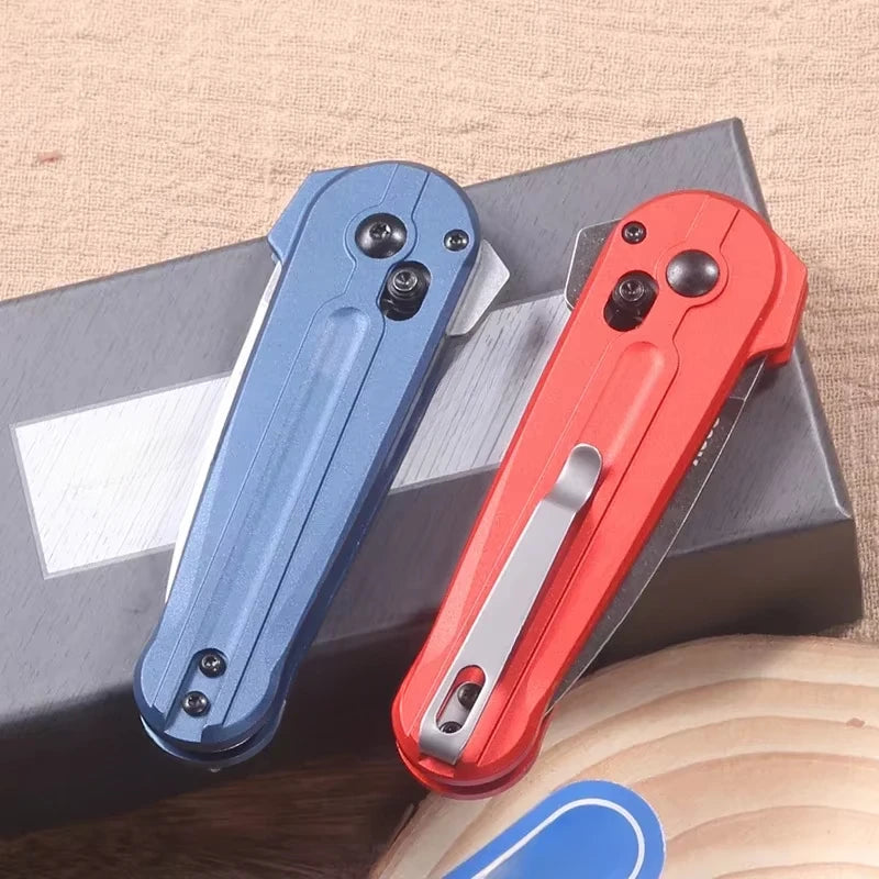 Portable Folding Knife with Shaft Lock D2 Steel Blade Aluminum Handle. Camping Tactics  Hunting Gift