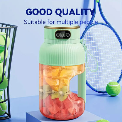 Eco-Friendly 40oz Portable Juicer with Dual Lids, USB-C Rechargeable, Includes Silicone Straw - Perfect for On-the-Go Fresh Juic