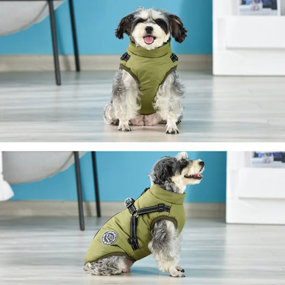 Winter Warm Jacket Waterproof Pet Coat for Small Large Dog Fleece with Harness