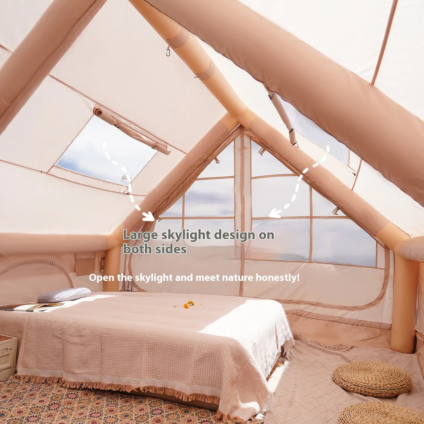 Inflatable Tents, Luxury Camping Tents, With Stove Plug, 4/6/8 Person Family