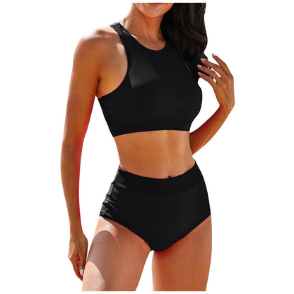 High Elastic Swimwear Bikini Set High Waist Two-Piece Swimsuit