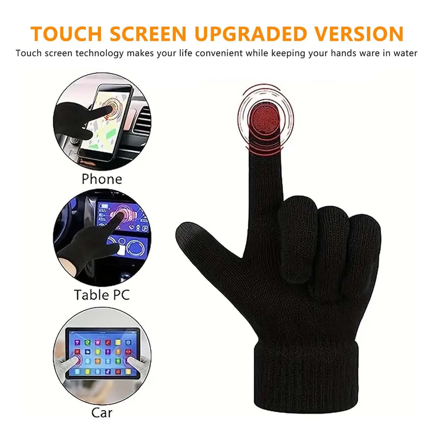 Touch Screen Cold Weather Gloves Daily Outdoor Snow Gloves for Cycling Running Driving Hiking MIAO-US