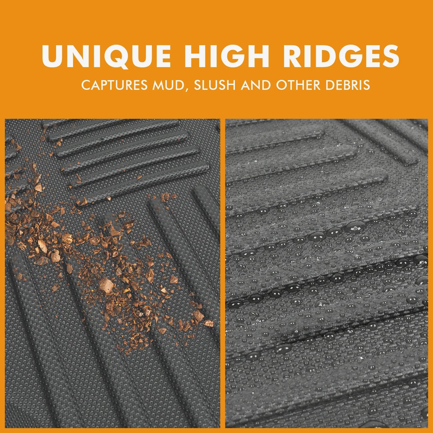 5pcs Universal Auto Car Floor Mats All-Weather Waterproof Tray Mat Interior Accessories