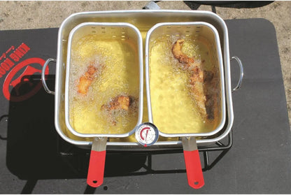 16-Inch Propane Outdoor Cooker with Aluminum Pan and 2 Frying Baskets, Multicolor