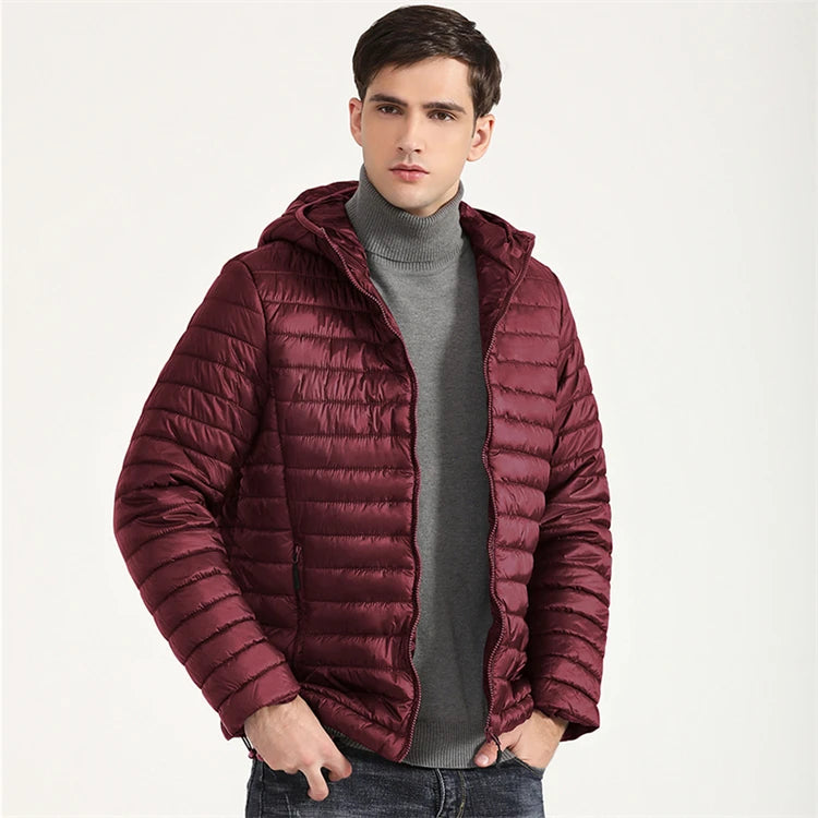 Lightweight Puffer Down Jackets for Men, Warm Parka, Windproof Coat, Casual Outerwear, Autumn and Winter Fashion Jacket