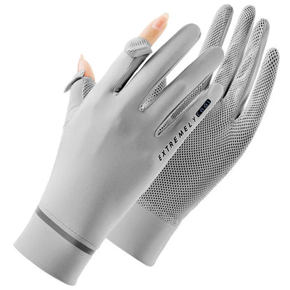 Lady Sunscreen Ice Silk Gloves Cycling  Breathable Motorcycle Bicycle for Golf Driving Riding Fishing Hiking