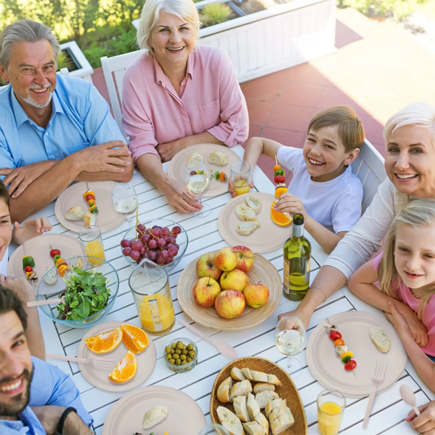 250 Piece  Paper Plates Set, Eco Friendly Biodegradable Plates, Spoons, Forks and Knives