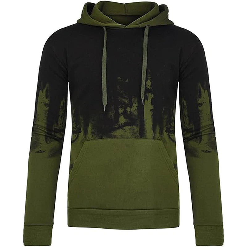 Men s  Hood Sweatshirt 3D Printed Long Sleeve Loose Hoodies with Kangaroo Pocket