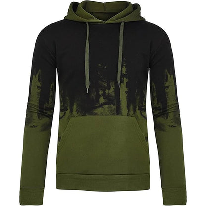 Men s  Hood Sweatshirt 3D Printed Long Sleeve Loose Hoodies with Kangaroo Pocket