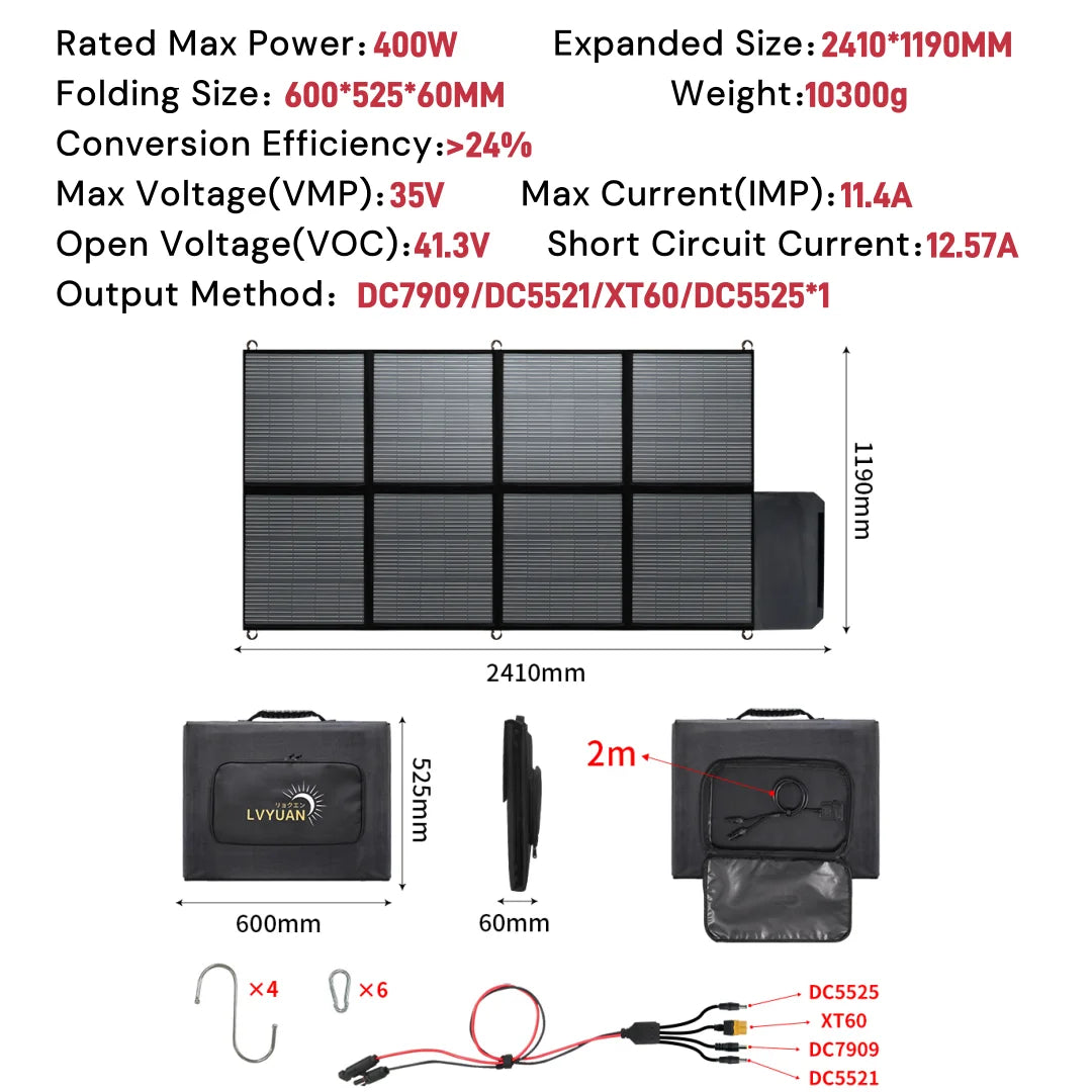 200W/400W Solar Panel Outdoor Power Station Solar Panel With Solar Output