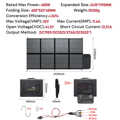200W/400W Solar Panel Outdoor Power Station Solar Panel With Solar Output