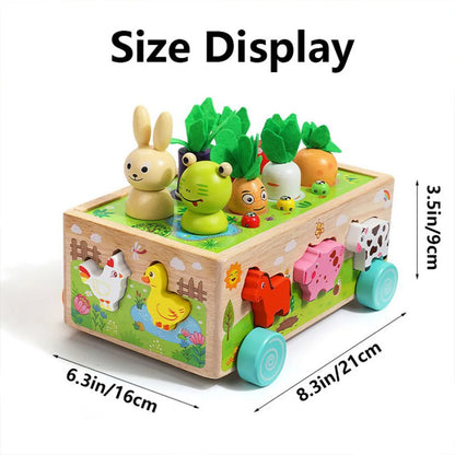 Wooden Shape Assortment Matching Children Toys Animals Game Cart Building Blocks Kids Christmas Gifts
