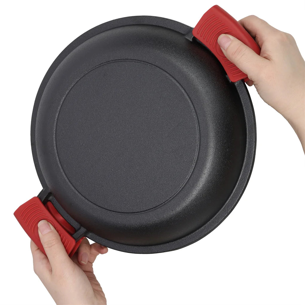 2 in 1 Pre-Seasoned Cast Iron Dutch Oven With Dual Handles,