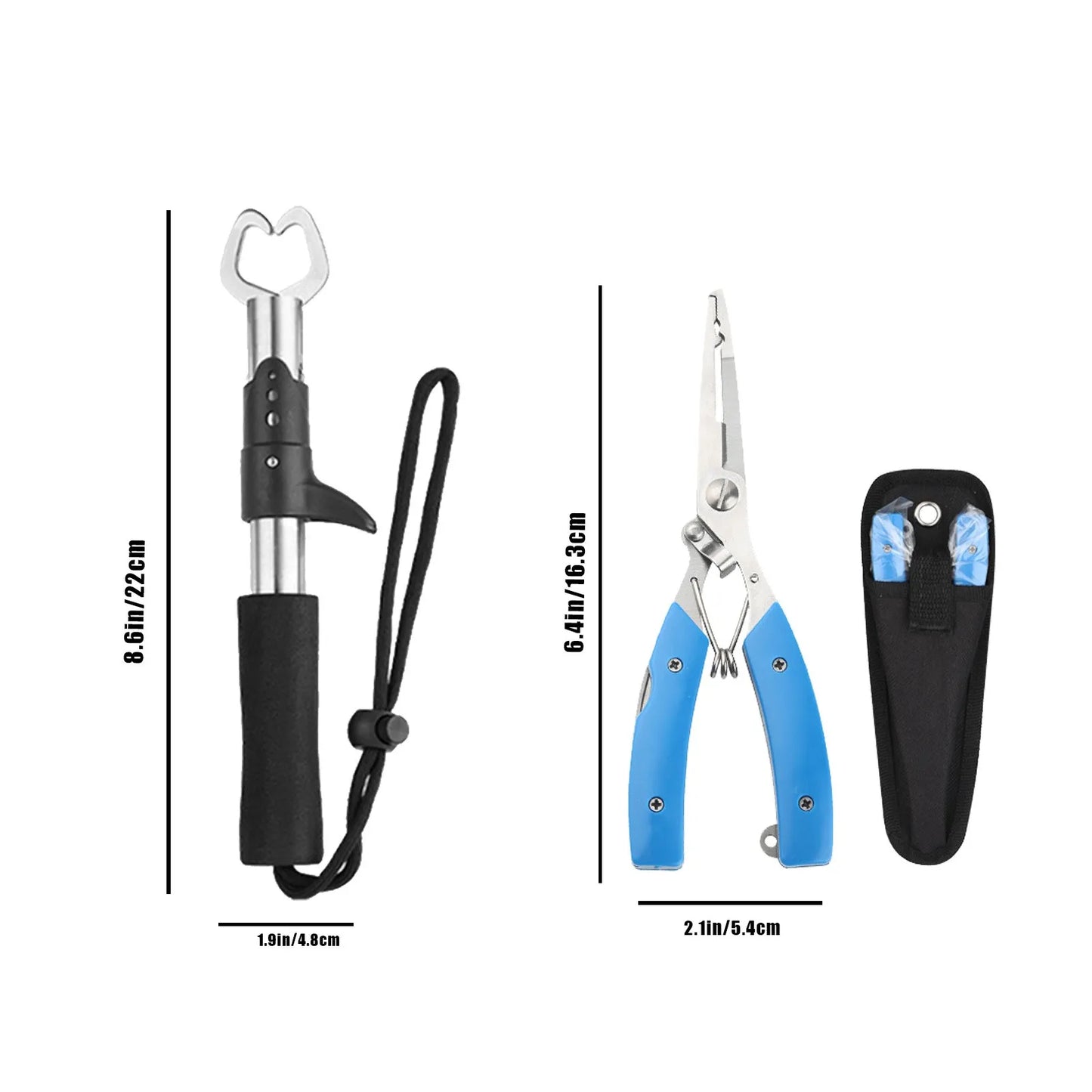 Outdoor Fishing Kit with Multi-tool Pliers, Fish Lip , and Durable Sheath for Anglers