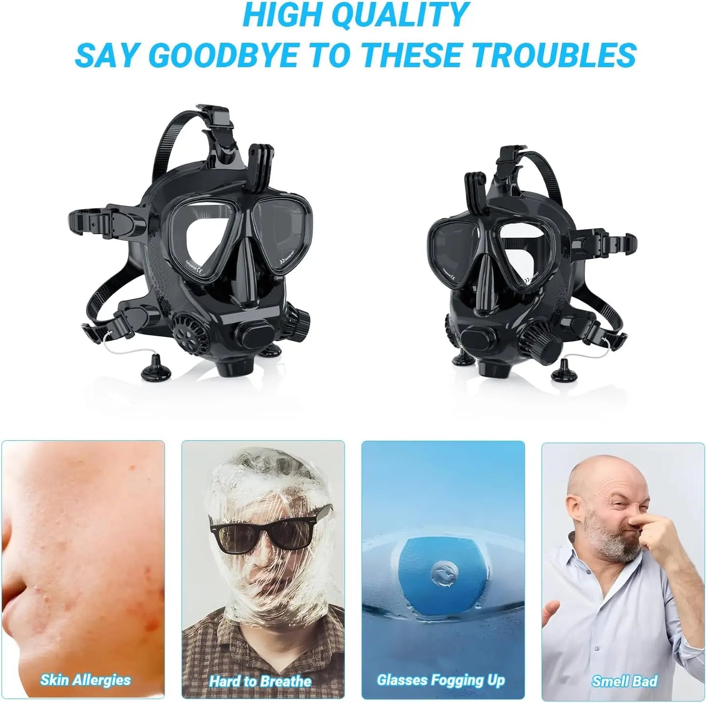 Full Face Dive Mask Support Diving & Snorkeling Scube Mask