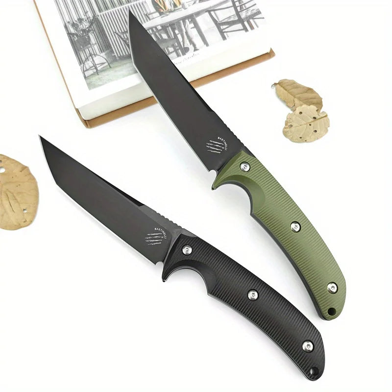 High Hardness Large Straight Knife  Steel Blade Handle Outdoor Camping  Hunting Knife Wilderness Tool