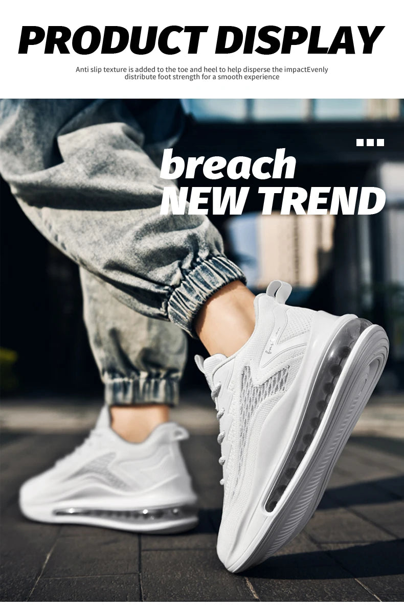 Men's air running shoes, tennis walking shoes, breathable and non slip running shoes